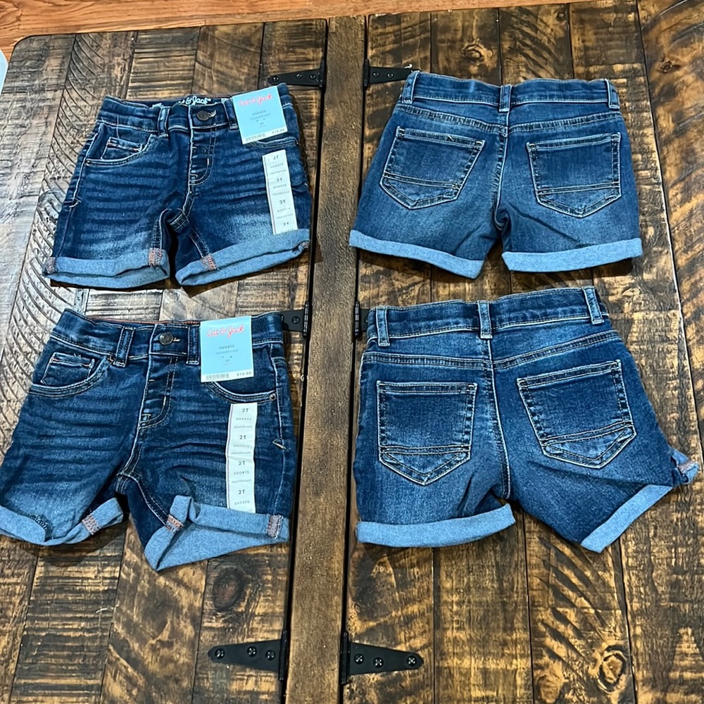 2T Cat & Jack 4 pair lot Shorts with adjustable waist band - Picture 9 of 9